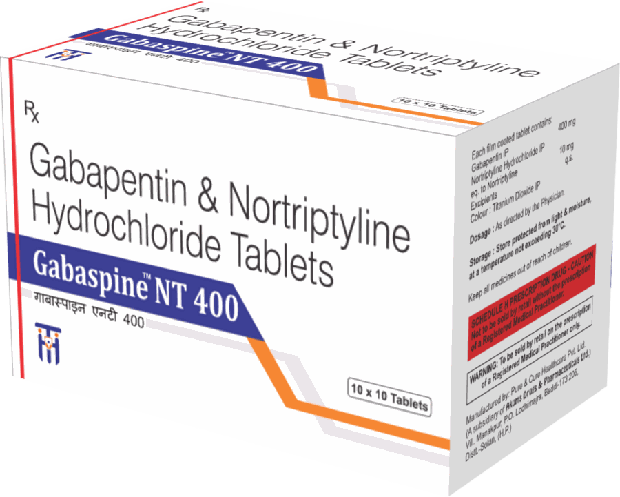 Gabaspine NT 400 carton — Gabapentin and Nortriptyline Hydrochloride tablets